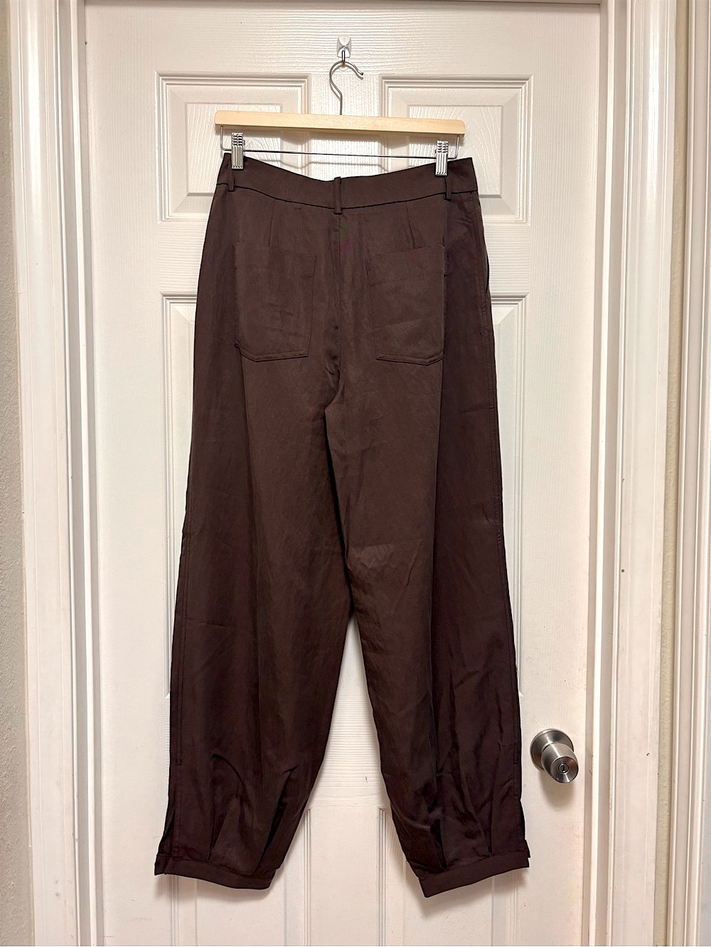 NWT MANGO Baggy Lyocell Pants in Chocolate - Picture 10 of 12